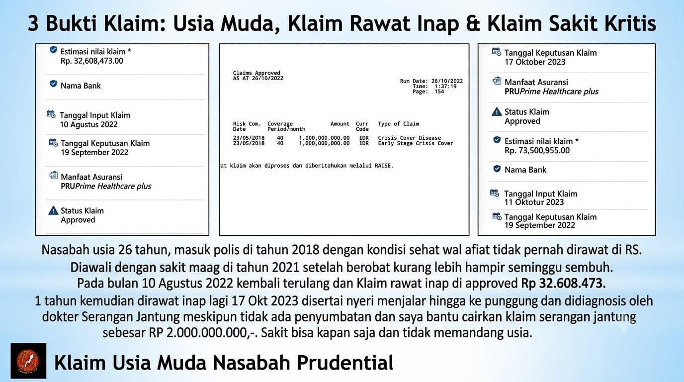 Klaim rawat inap dan penyakit kritis nasabah usia muda